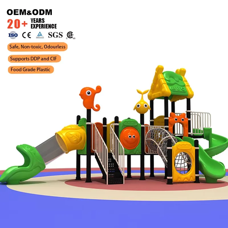 Commercial Outdoor Ocean Animal Shaped Combination Slide For Kids Playground