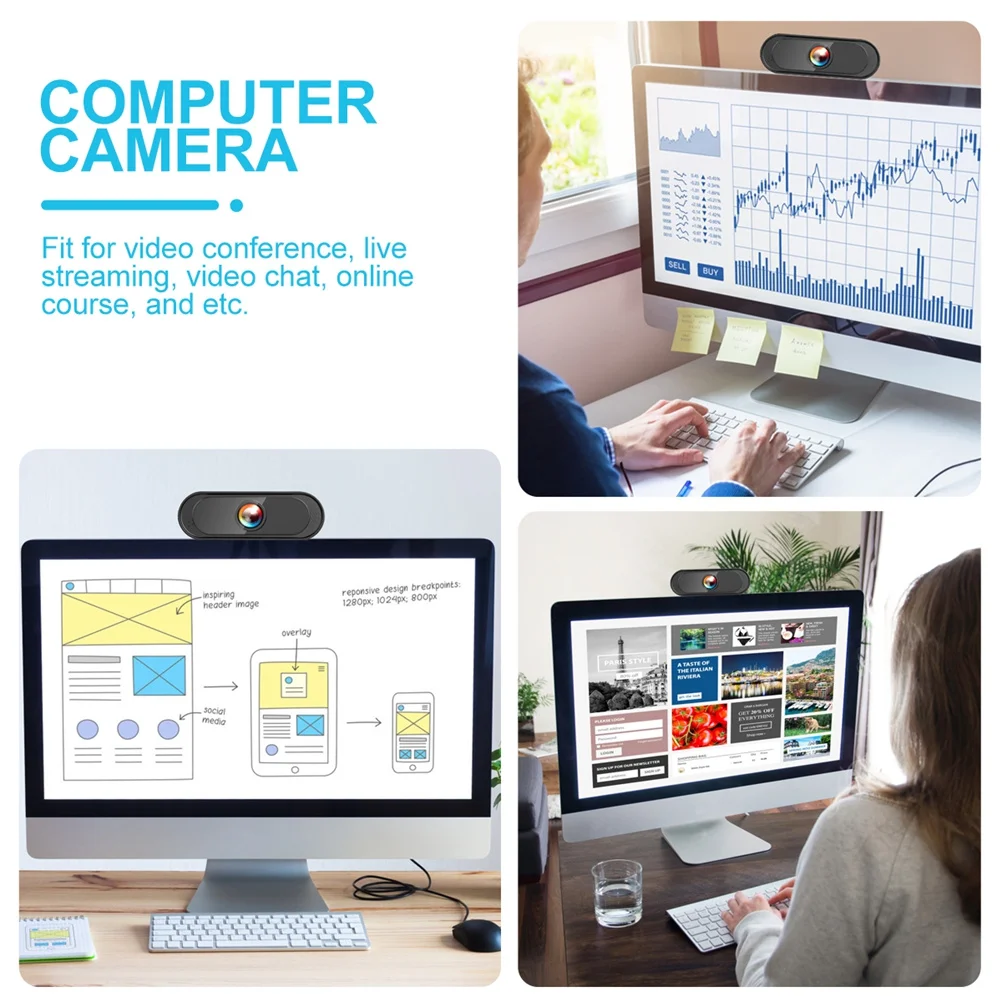 1.3-Streaming-Webcam 1080p USB-Webkamera Glatte 30fps Mikrofon mit Geräuschunterdrückung Videochatten Gaming-Webcam