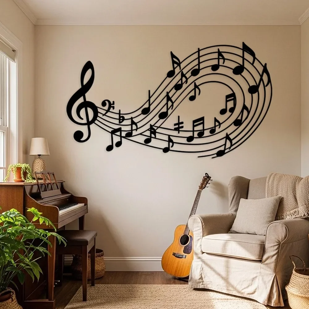 Music Notes Metal Wall Art, Treble Clef Decor, Gift for Musicians