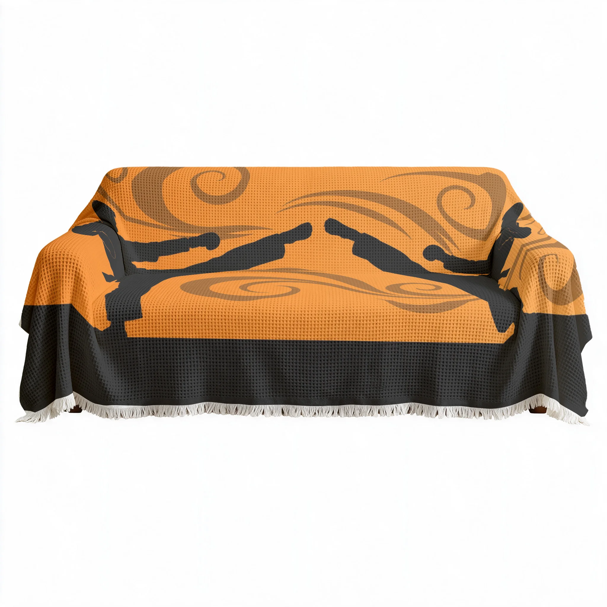 Orange Martial Arts Yoga Decorative Cushion Throw Blanket Sofa Runner and Area Rug