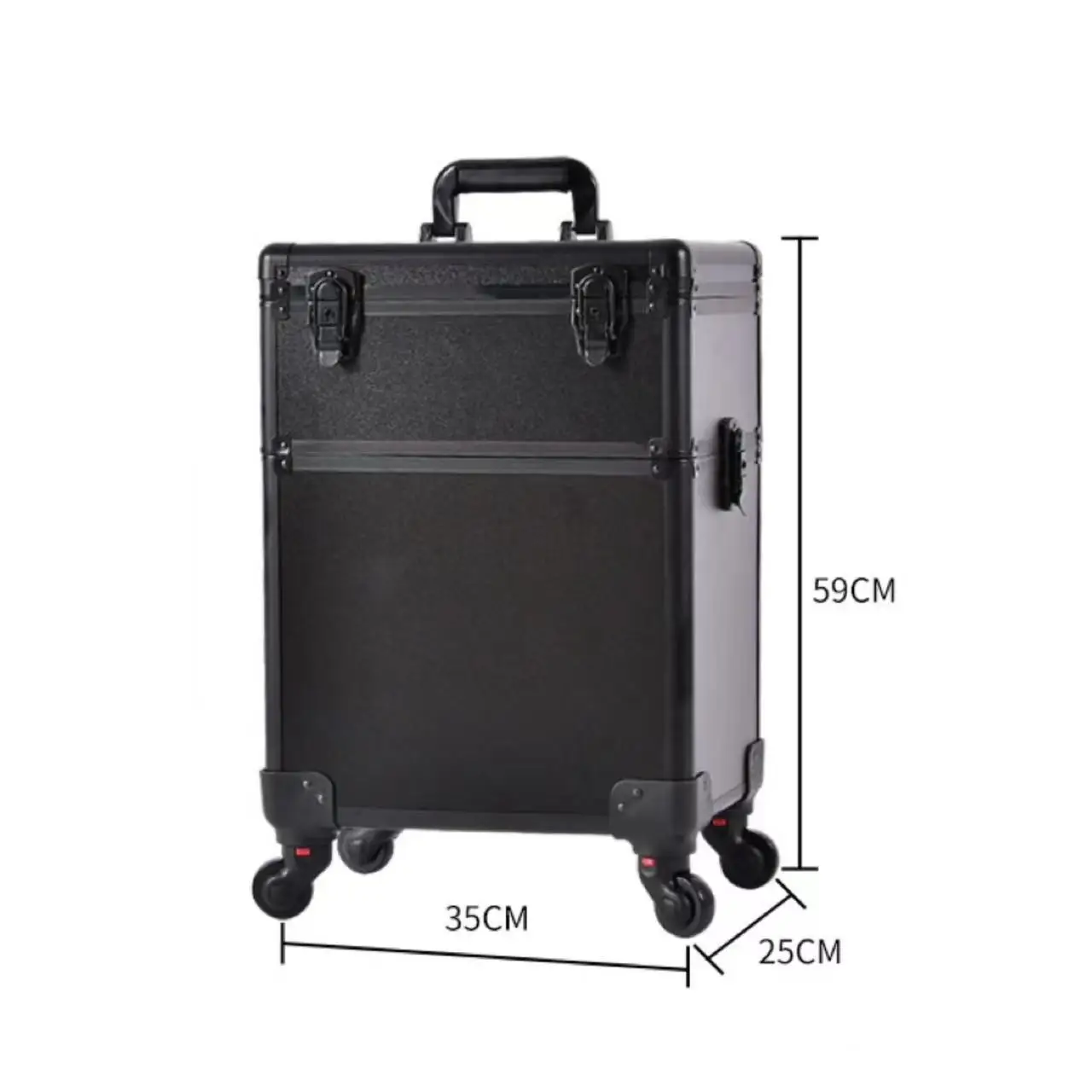 xx-Cosmetic Case Trolley 4-in-1 Make up Case Large with Wheels Aluminium Beauty Hairdressing Suitcase