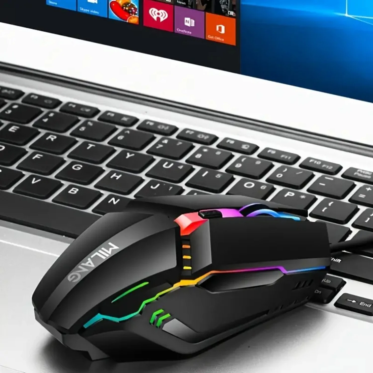 LED Gaming Mouse with Stunning Lighting, High Precision USB Wired for Desktop Computer and Notebook Laptops