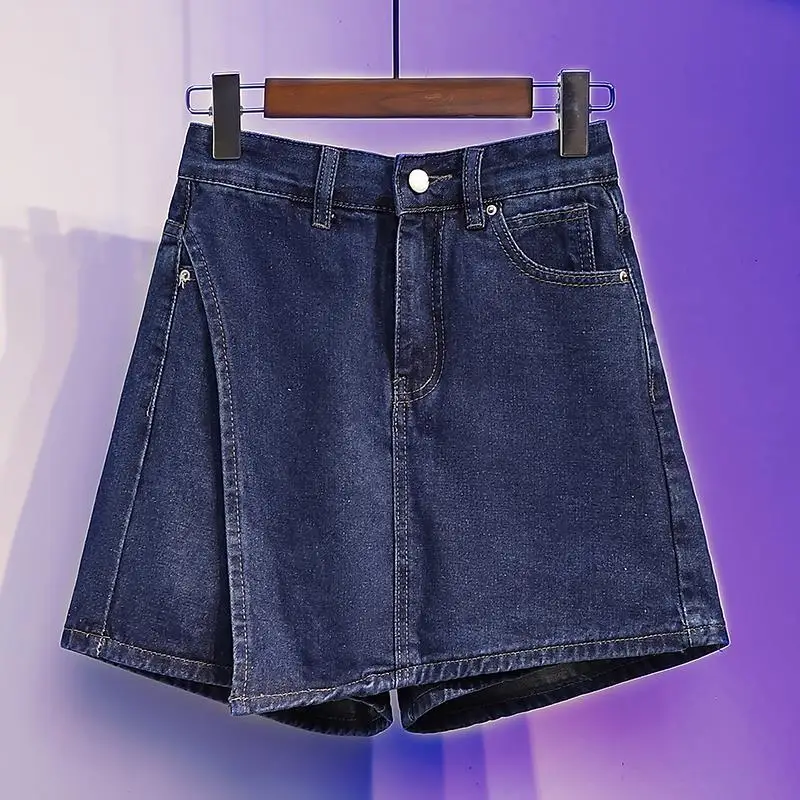 

Summer Denim Shorts jeans Skirts Fashion Women High Waist Shorts One-Piece Jean Skirt Attractive Leisure Female Pants U148