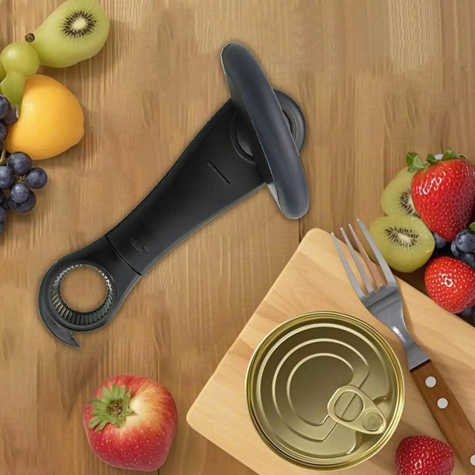 Can Opener 4 in 1 Portable Manual Kitchen Tool Bottle Opener with Anti-Slip Handle for Beer Can Beverage Water Jar Kitchen Bar