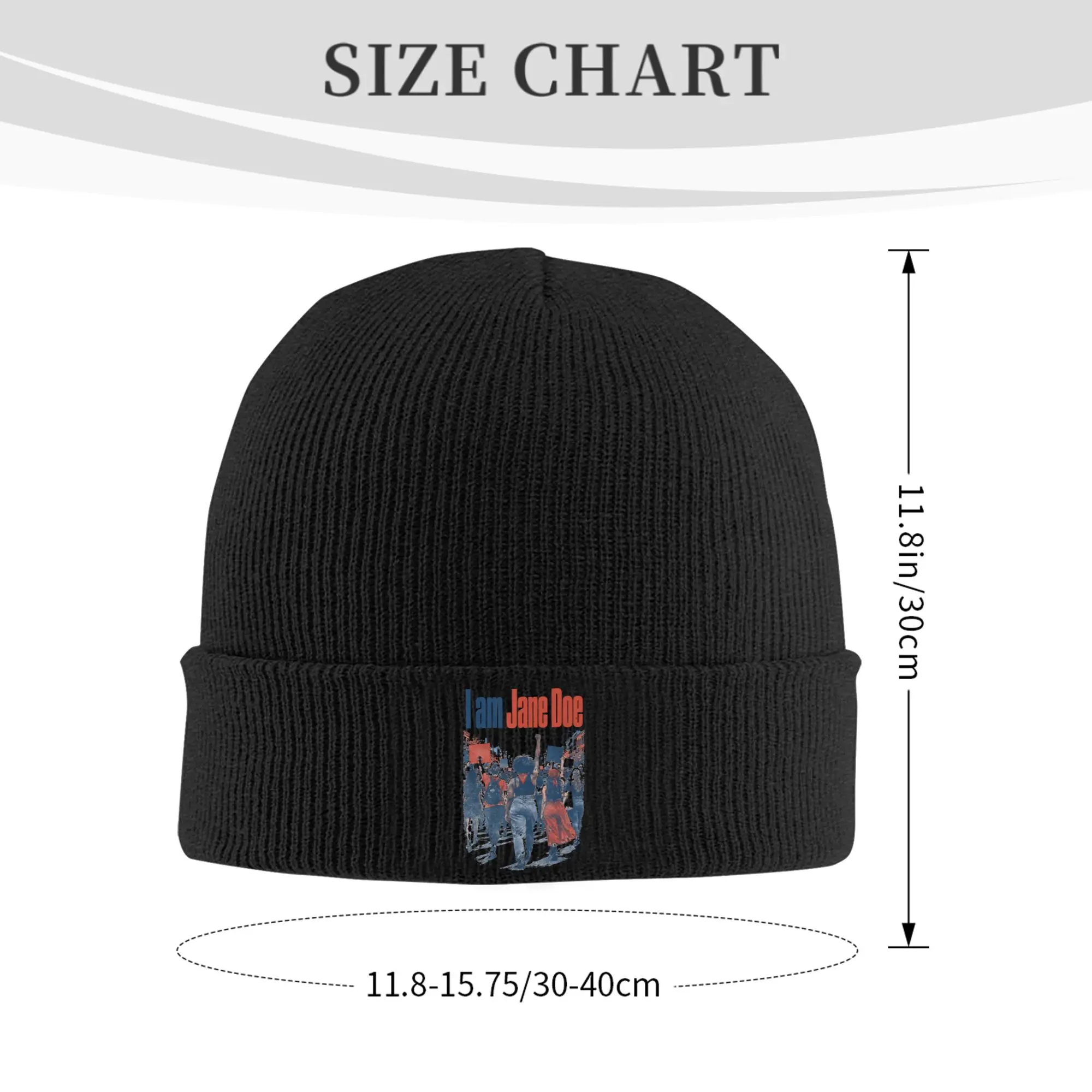 I AM Jane DOE I Stand With Women And Survivors Of Assault Knitted Hat Beanies Autumn Winter Hat Warm Acrylic Cap for Men Gifts