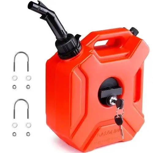 Water Can, 1.3 Gallon/5L, Water Tank with and Lockable Bracket, Storage Water Container, Auto-Off Function & Adjustable