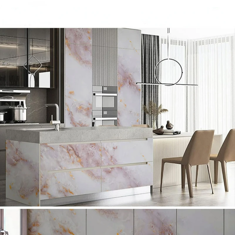 

Imitation Marble Wallpaper Self-adhesive Wall Decoration Living Room Kitchen Waterproof High Temperature and Oil Proof Stickers