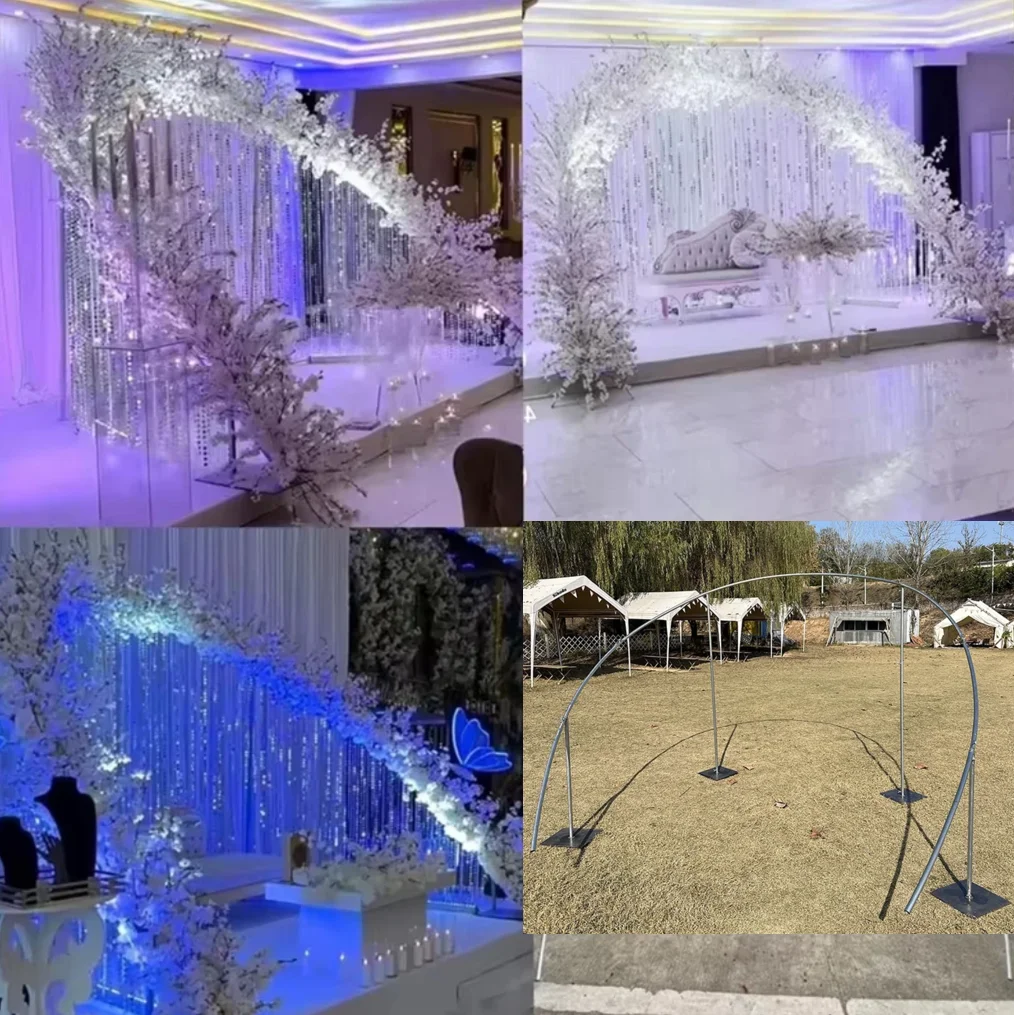 

with acrylic bead Event Party Stage Decoration Back Drops Supplies Gold Metal Frame Flower Backdrop Stand Wedding Arch