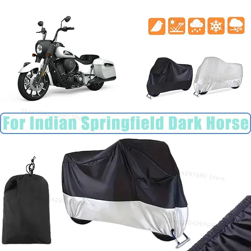210D Oxford Motorcycle Cover Waterproof All Season UV Protection For Indian Springfield DH Anti-Tear Windproof Motorbike Cover