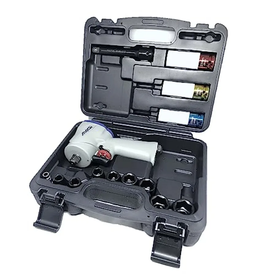 

Набор ударных гайковертов Stubby Jumbo Hammer с высоким крутящим моментом, 1/2 дюйма, ударные головки 1/2 дюйма, торцевые головки для колес, удлинитель 5 дюймов AW050G-