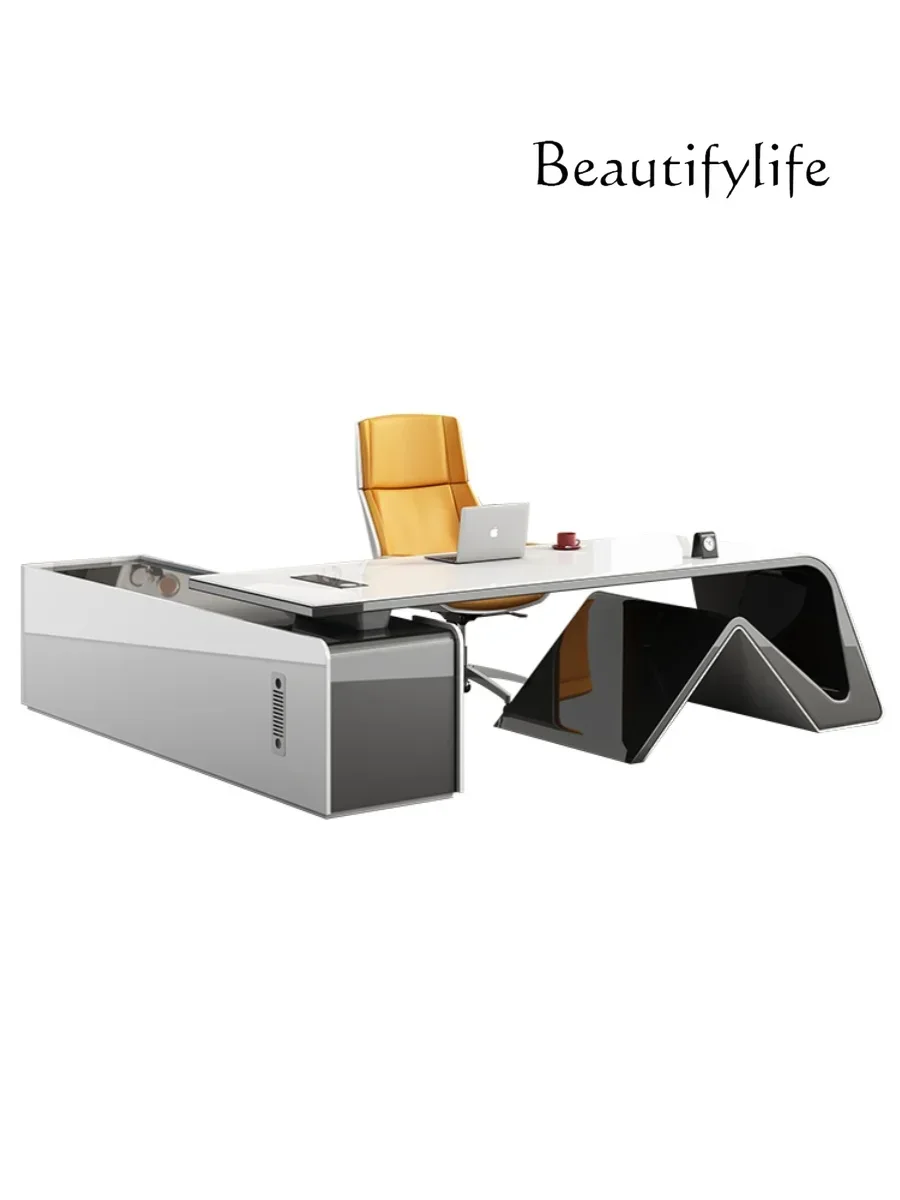 Technology Paint Office Desk Boss Manager's Office Desk Light Luxury Creative Administrative Office Desk