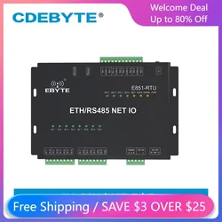 Ethernet RS485 12 Way Network IO Controller Modbus TCP RTU Analog Digital Input Relay Output Master Slaver Socket Connection