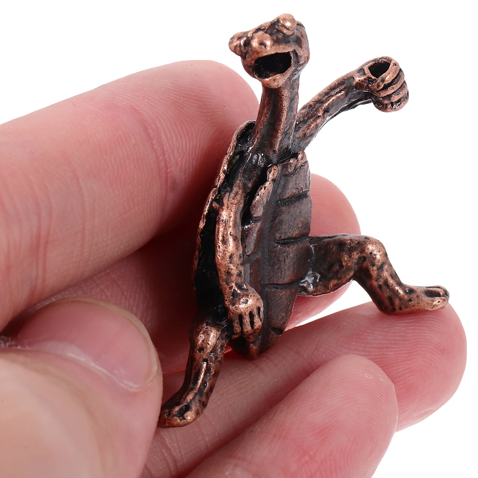 

2Pcs Kung Fu Turtle Incense Stick Holder Copper Vintage Burner Desktop Censer Decor Anxiety Relaxation Air Purifying Aroma