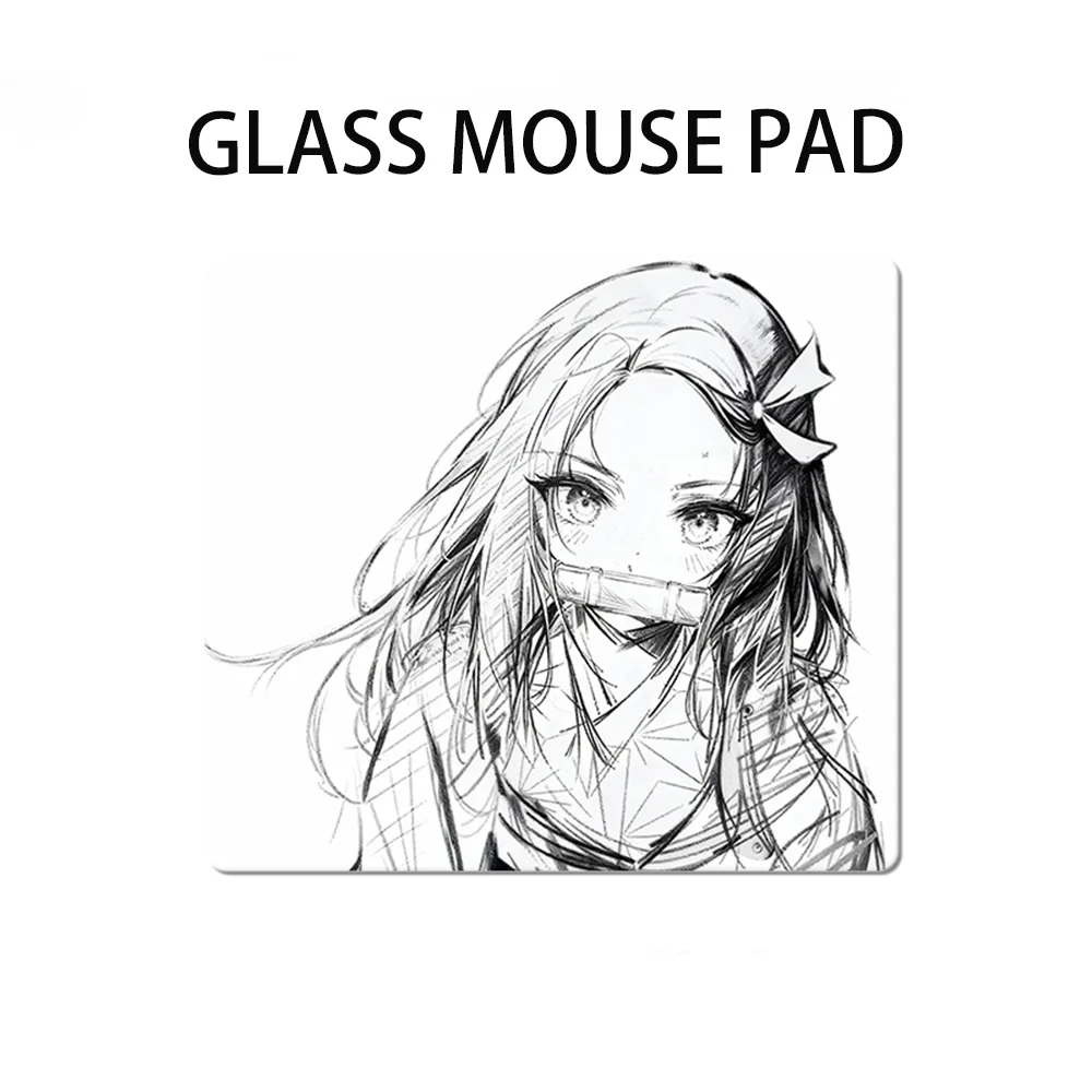 Comic Girl Cool Boy Photovoltaic Glass Mouse Pad Tempered Upgrade Smooth FPS Pc Game & Office Specific Mousepad Laptop Desk Mat