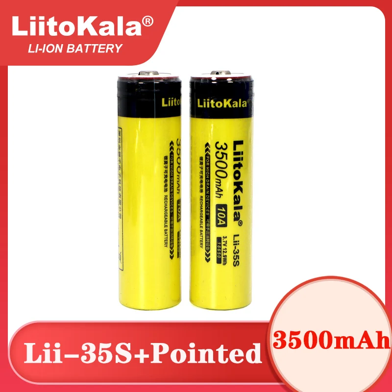  New LiitoKala Lii-35S 18650 battery 3.7V 3500mAh Rechargeable lithium battery for LED Flashlight+DIY Pointed