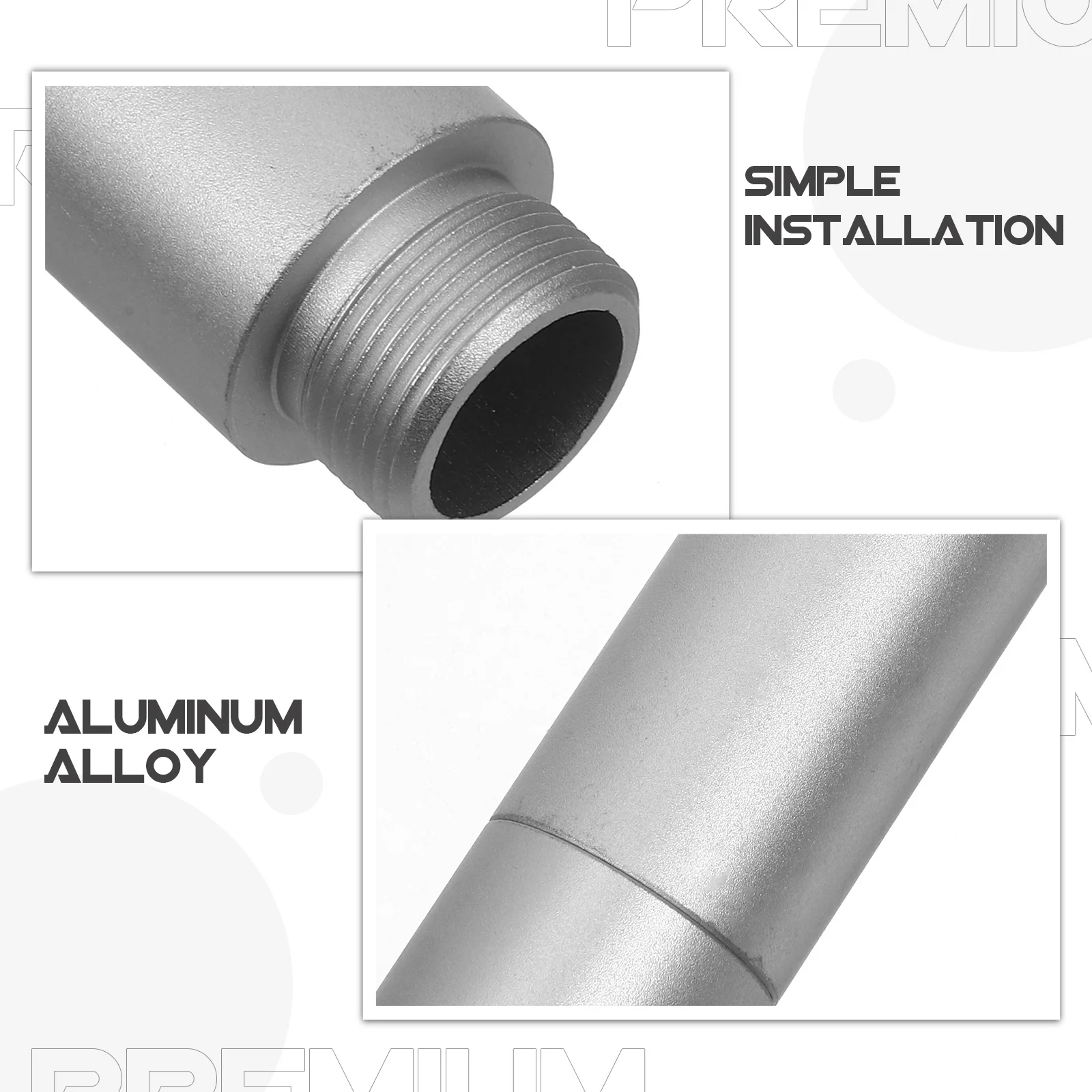 

1Set Mic Stand Extension Kit Sturdy Metal Microphone Arm Stand Extender Tubes Adapter for Live Streaming Recording Singing