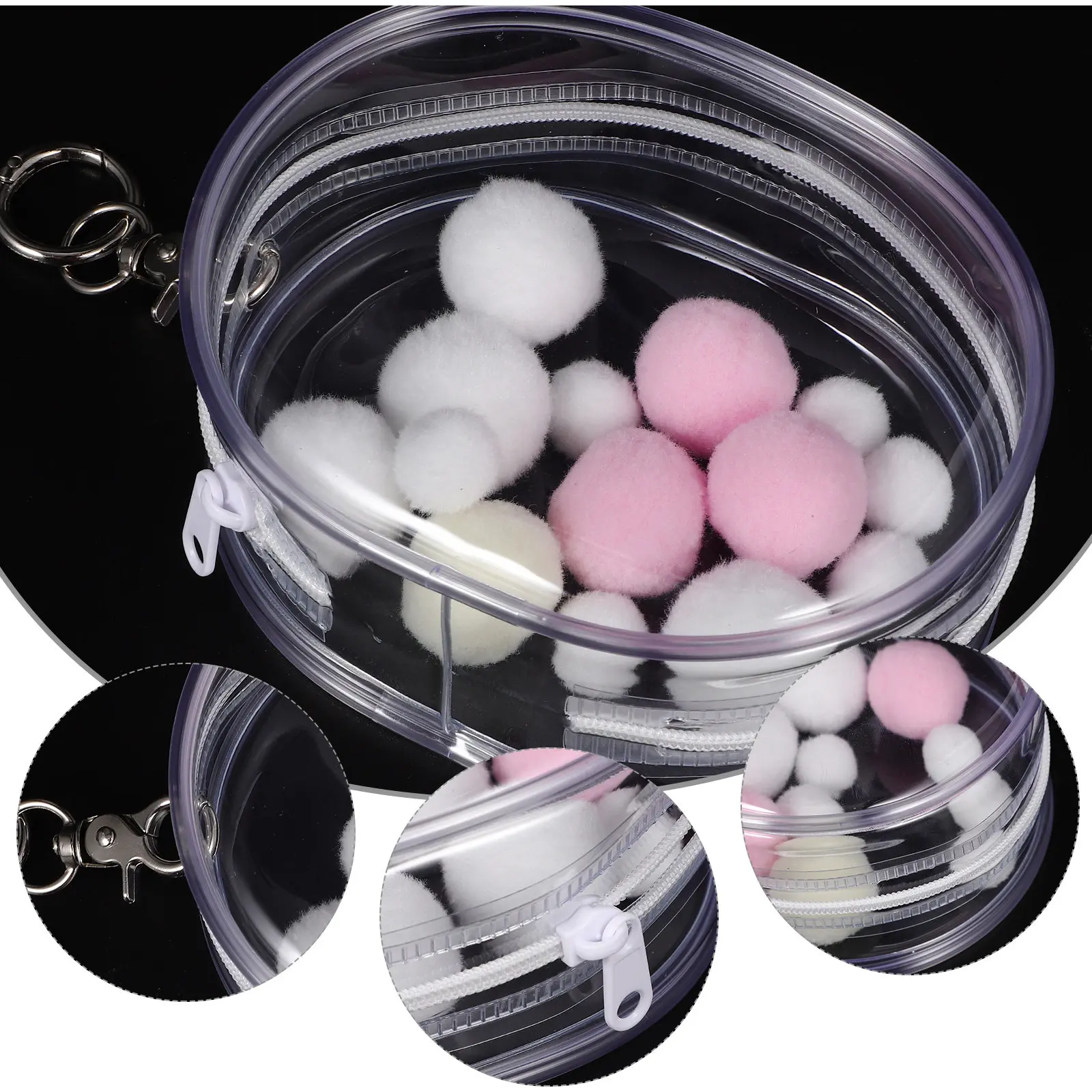 

1Set PVC Clear Mini Hanging Storage Bag Portable Outdoor Small Transparent Carrying Case Backpack Ornament Bag