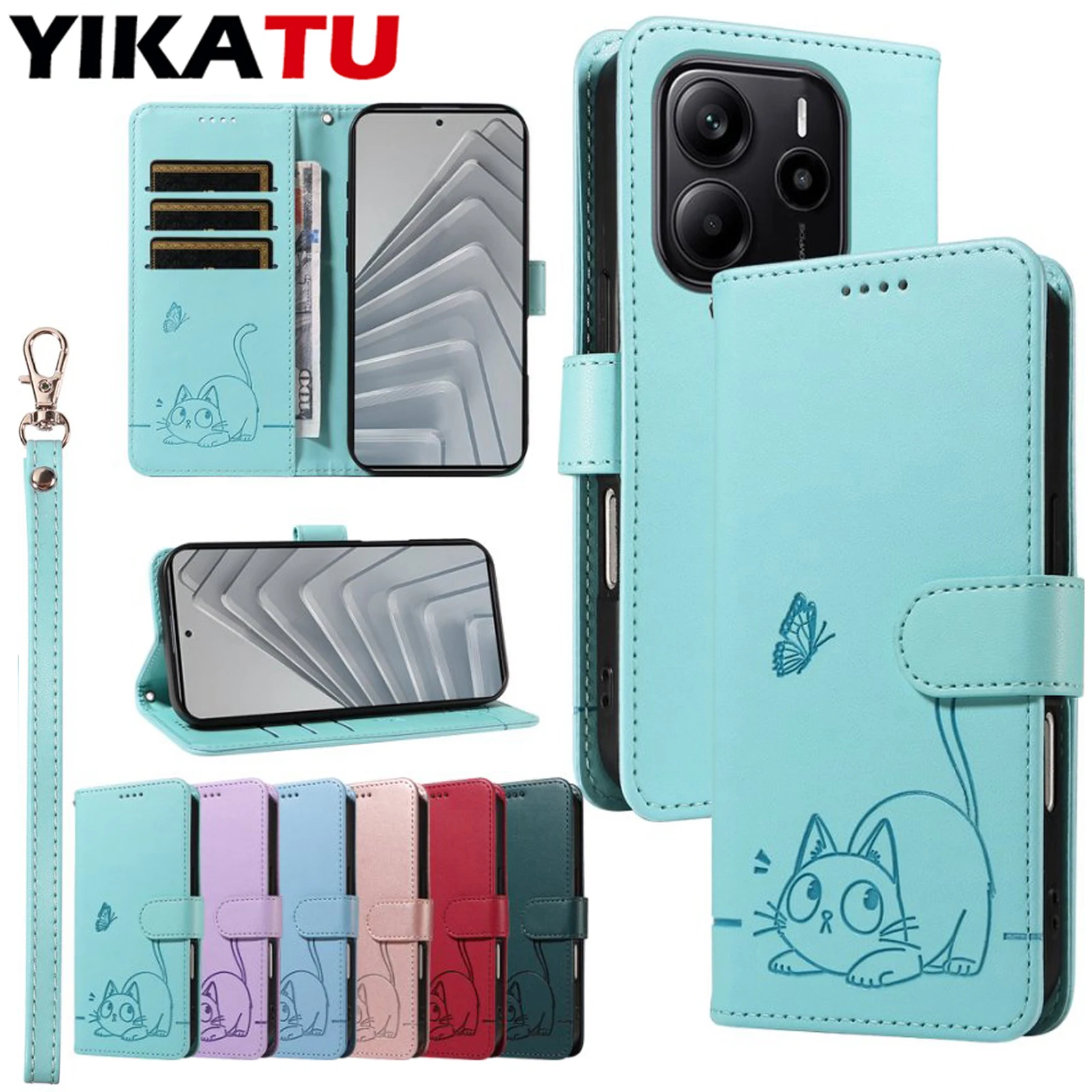 

Skin Friendly Wallet Leather Phone Case For Xiaomi Redmi Note 14S 14 13R 13 5G 12T 12 Turbo Speed 11T 11S 11E 11 Pro Plus 4G