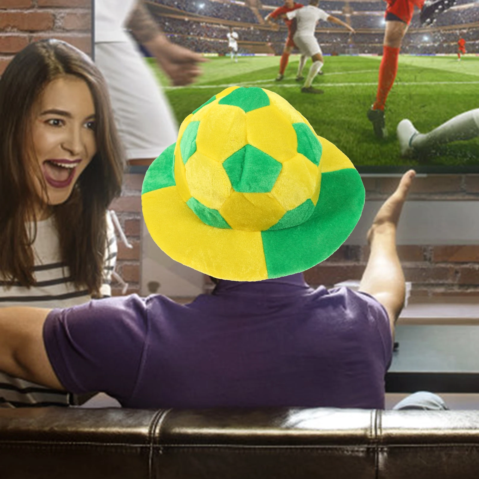 

1pc Football Cheer Hat Delicate Soccer Hat Decorative Child Hats for Party Outdoor Wear Resistant Prop Fun Sports Event Gift