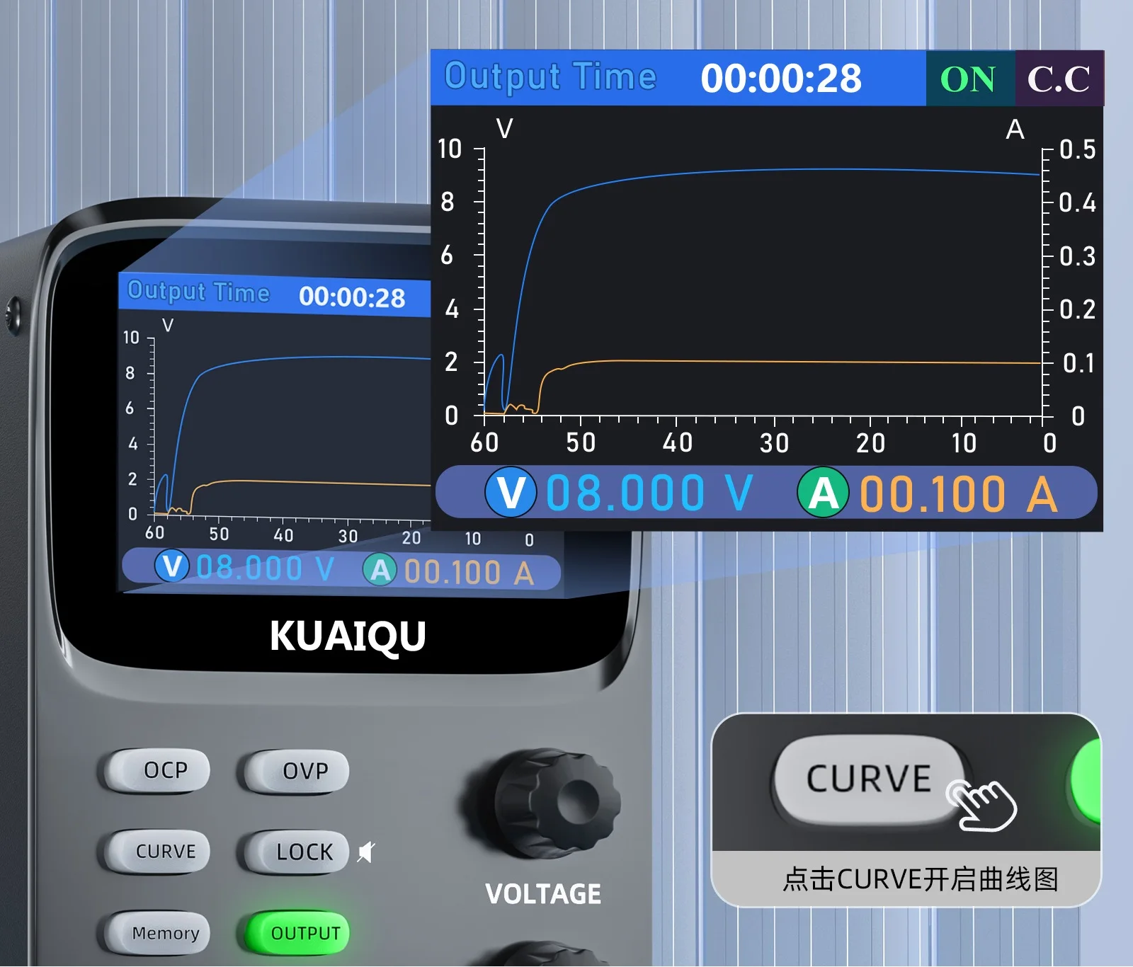 NICE-POWER SPPS-E305 30V 5A 24V Programmable DC Power Supply High Precision Multiple Protection OCP OVP Output Waveforms Memory