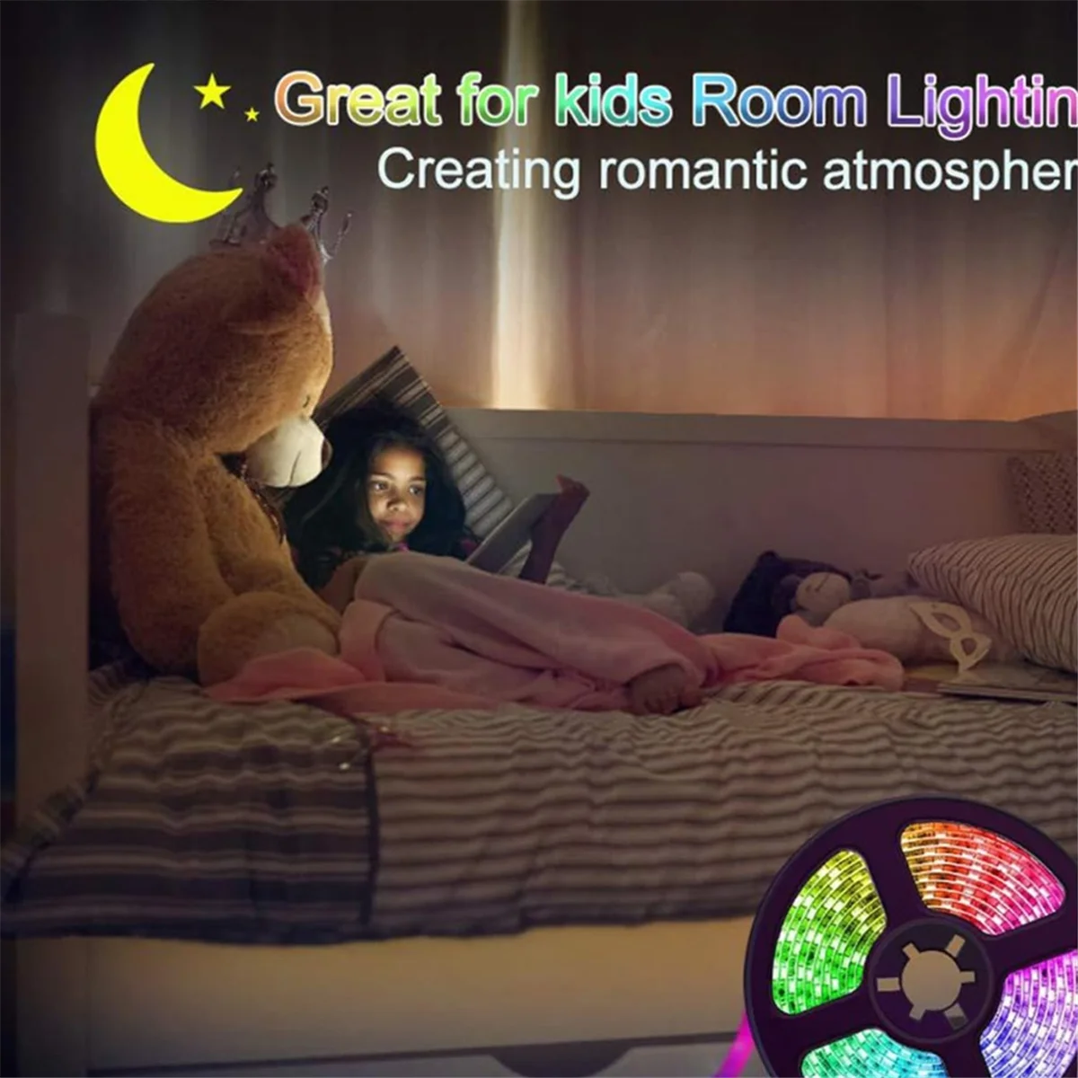 AT59 DC 5V 5050 RGB ストリップ LED ライトバッテリー駆動 Led ストリップ屋内屋外 24key コントロールリモート 5 メートル