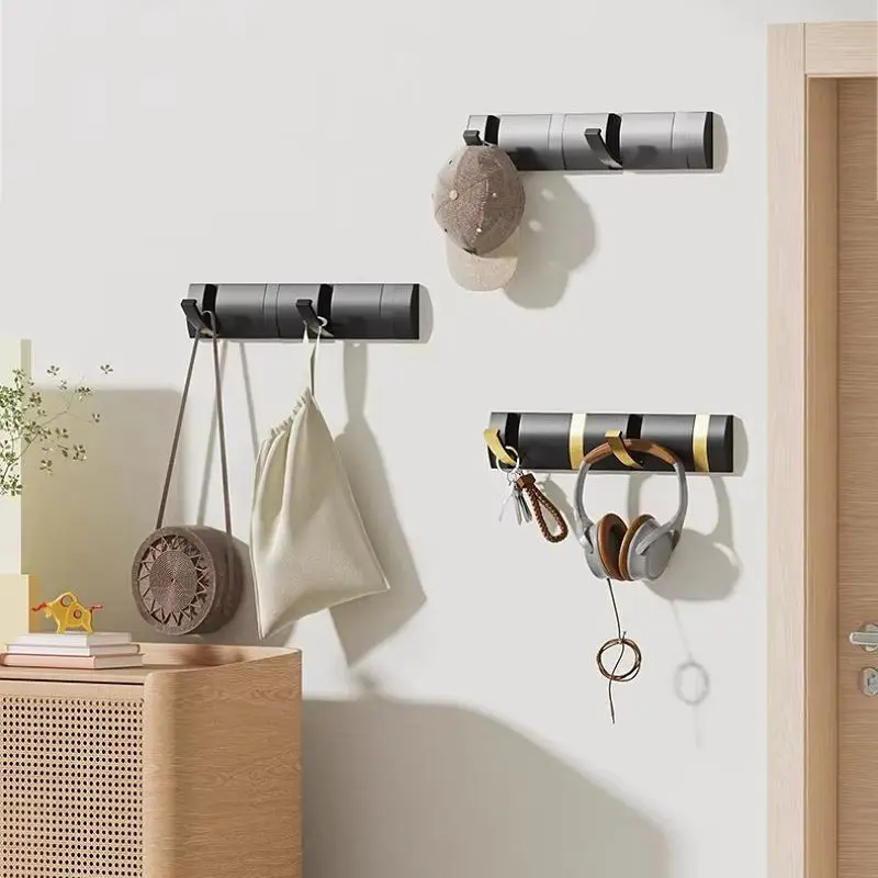 Folding Wall Hook Home Bathroom Organizer Hidden Rack Clothes Key Coat Hat Towel Hanger Robe Hook Space Saving Hooks Behind Door