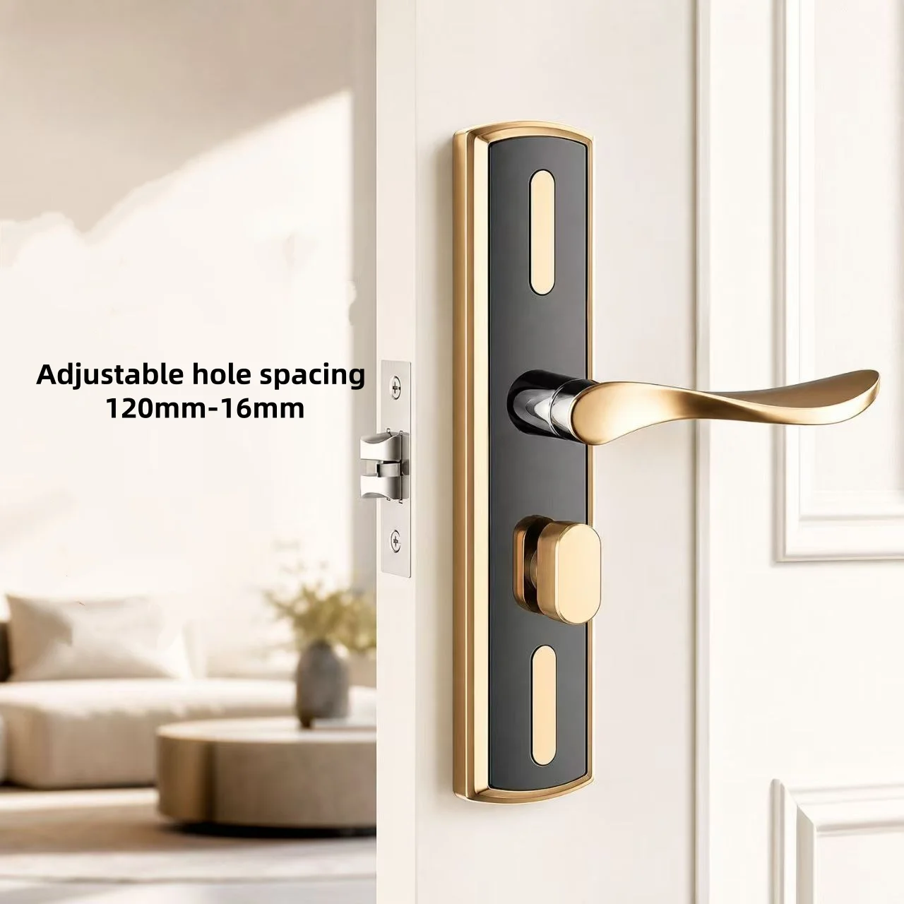 European Style Bedroom Interior Door Lock Easy Install Vintage Door Handle Lock Set Anti-Theft Gate Lock Universal