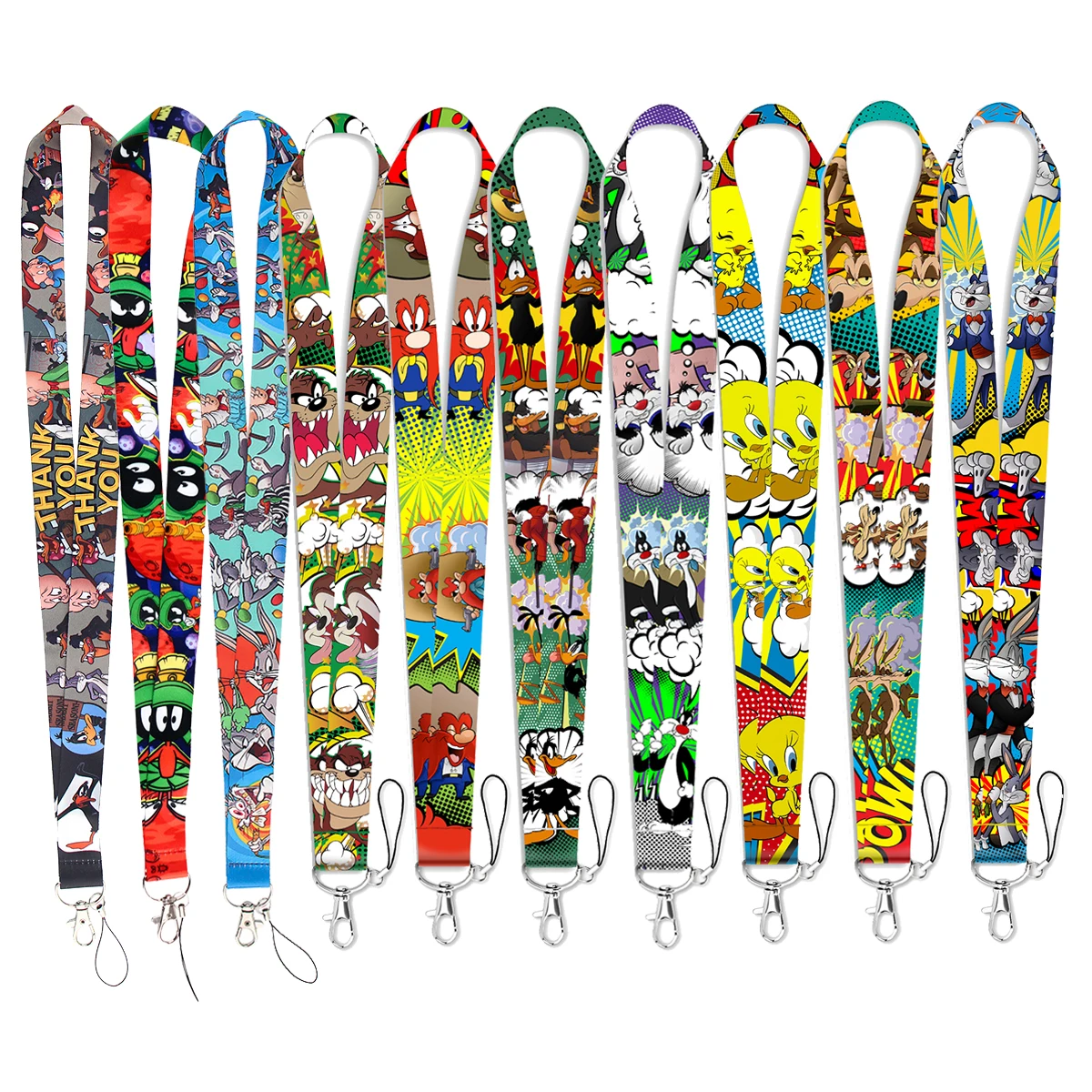 

Mix 10pcs/set Rope Strap Keychain Comical Rabbit Lanyard For Cars Motorcycles Keys Anti-Lost Hang Rope Animals Series Gifts