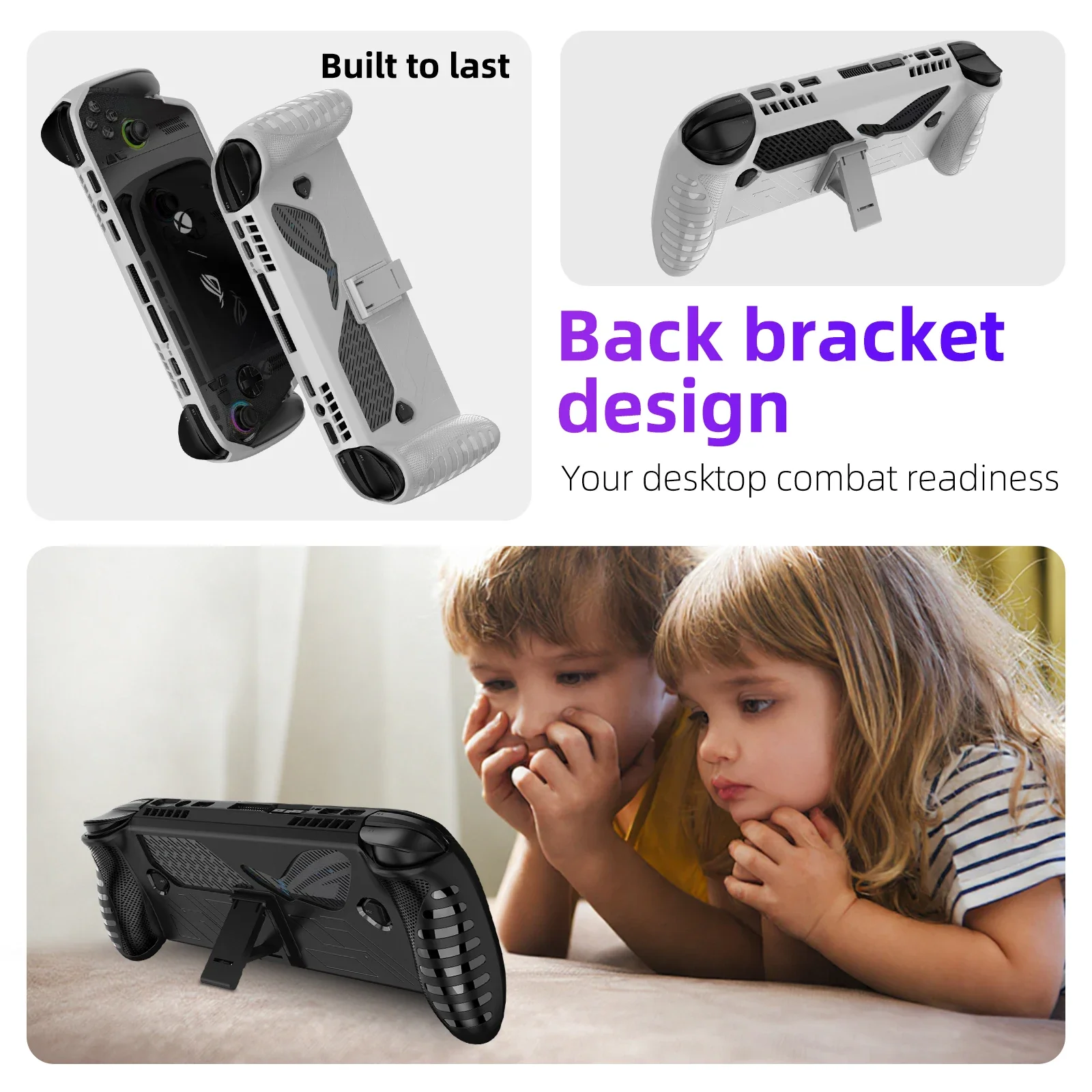 Zestaw akcesoriów 2 w 1 do ROG Xbox Ally / Ally X: etui ochronne z hartowanym szkłem hartowanym na ekran, odporne na wstrząsy.