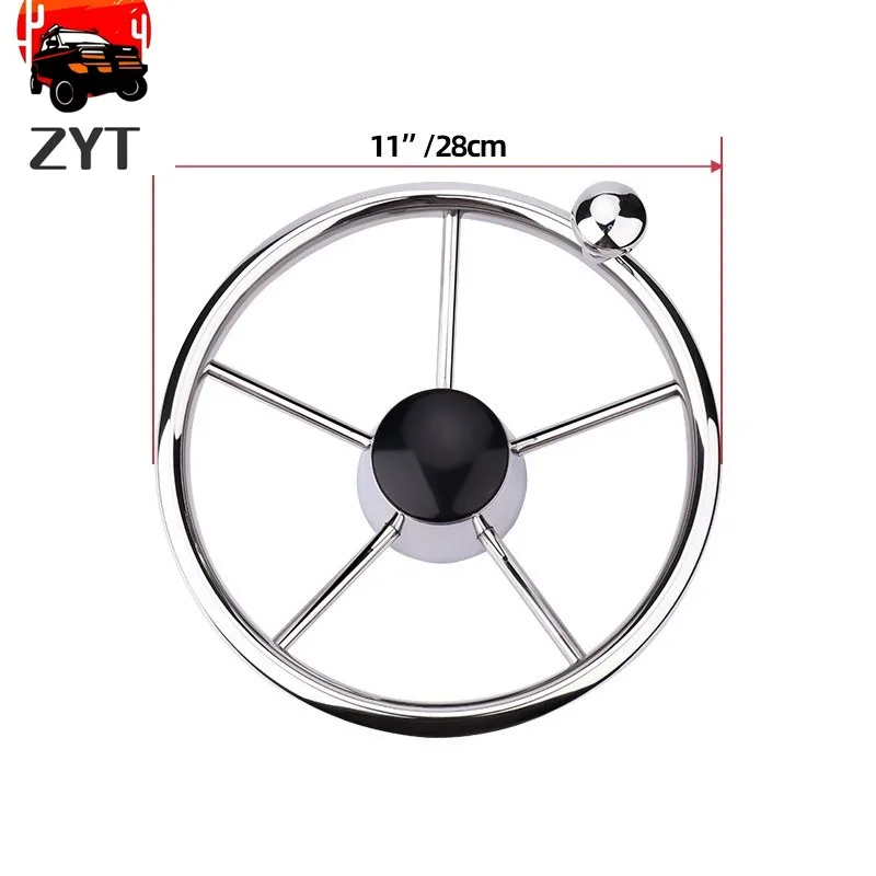 Brand New 1PC steel marine steering wheel with forged shaft rotary grip suitable for yachts speedboats trucks RVs