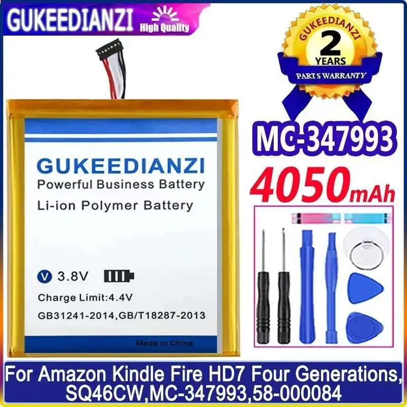 

4050mAh Tablet Battery for Amazon Kindle Fire HD7 4th 4 Generations,SQ46CW,MC-347993,58-000084, MC-347993, Long-lasting Power