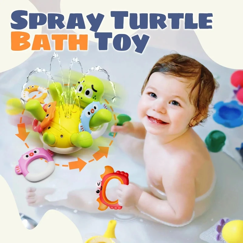 Electric  Water Spray Turtle Toys Cute Swimming Turtle Bathroom Bath Toys Child Interactive Fountain For Kids Water Playing Gift