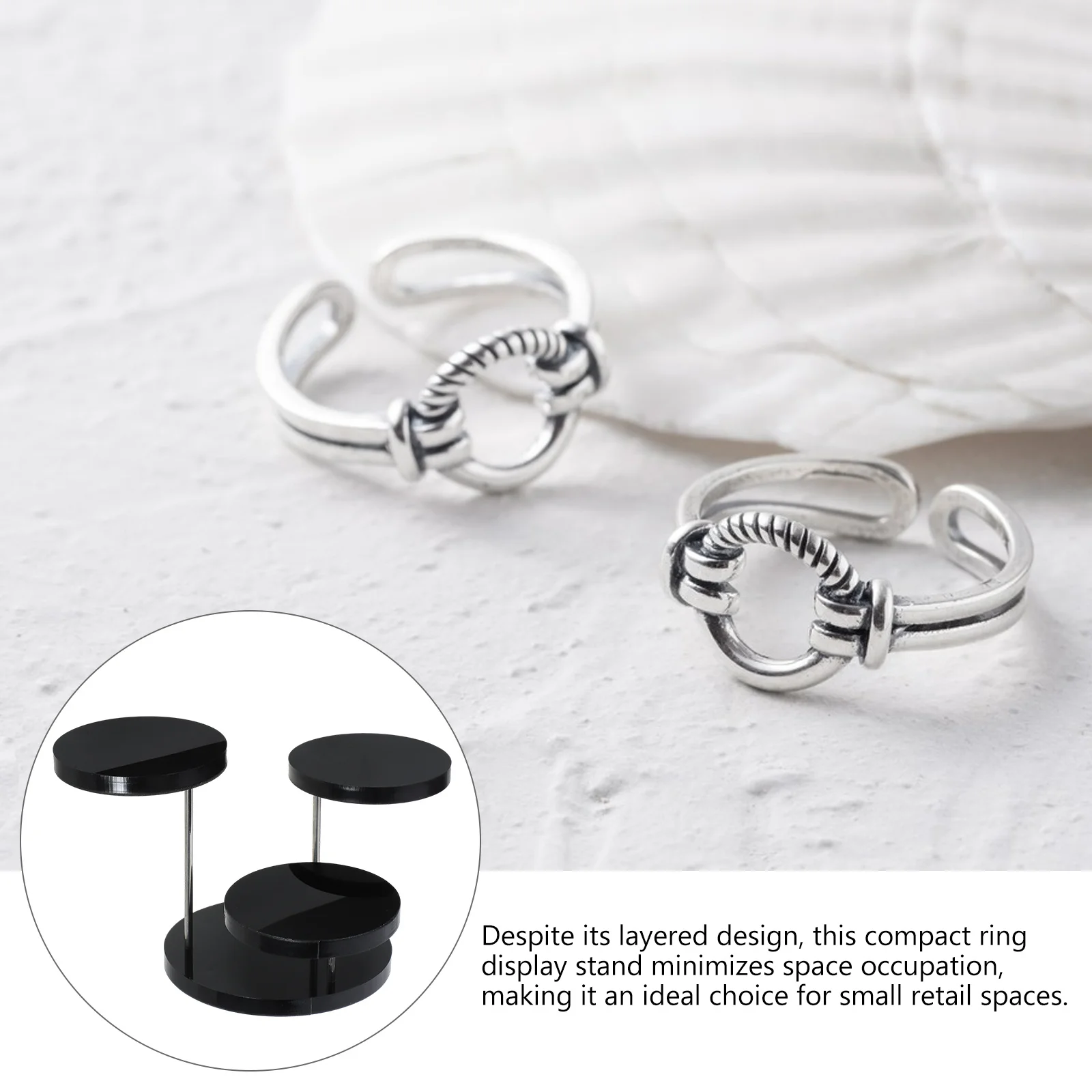 

Stylish Acrylic Jewelry Display Stand Ring Holder Rack Multilayer Design Desktop Ring Organizer Jewelry Display Stand