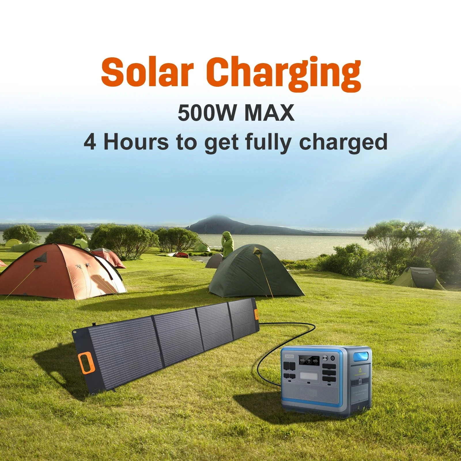 Hyper Flash Charging 2400W 1000W Portable Solar Generator Power Station - Efficient Off-Grid Energy Solution