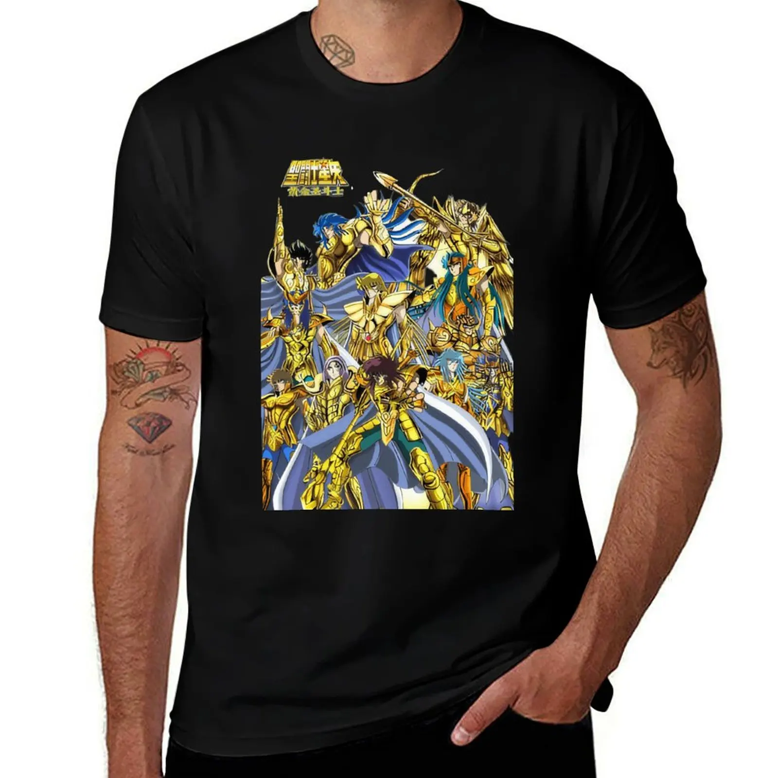 

100% Cotton T-Shirt Saint Seiya Gold Saint Mu Aldebaran Saga DeathMask Aiolia Shaka Dokho Milo Aiolos Shura Camus Aphrodite