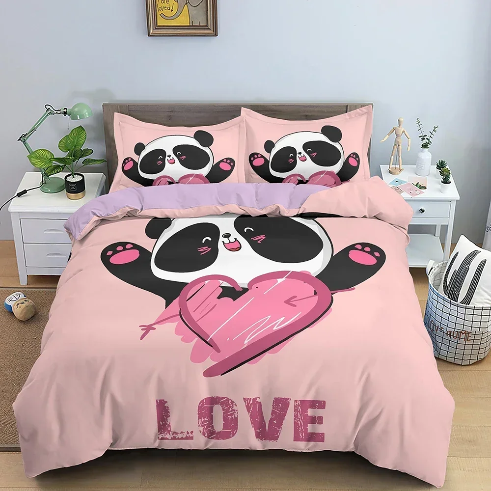 

3D Print Lovely Panda Cute Animals Comfortable Duvet Quilt Cover Pillowcase Bedding Set Children Bedroom Decoration Home Textile