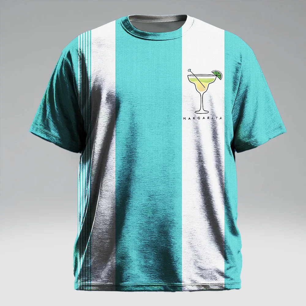 

S-9xl plus size Men's Short Sleeve T-Shirt: Coconut Tree Vibe - Sleek Tropical Palm Prints, Wrinkle-Resistant,