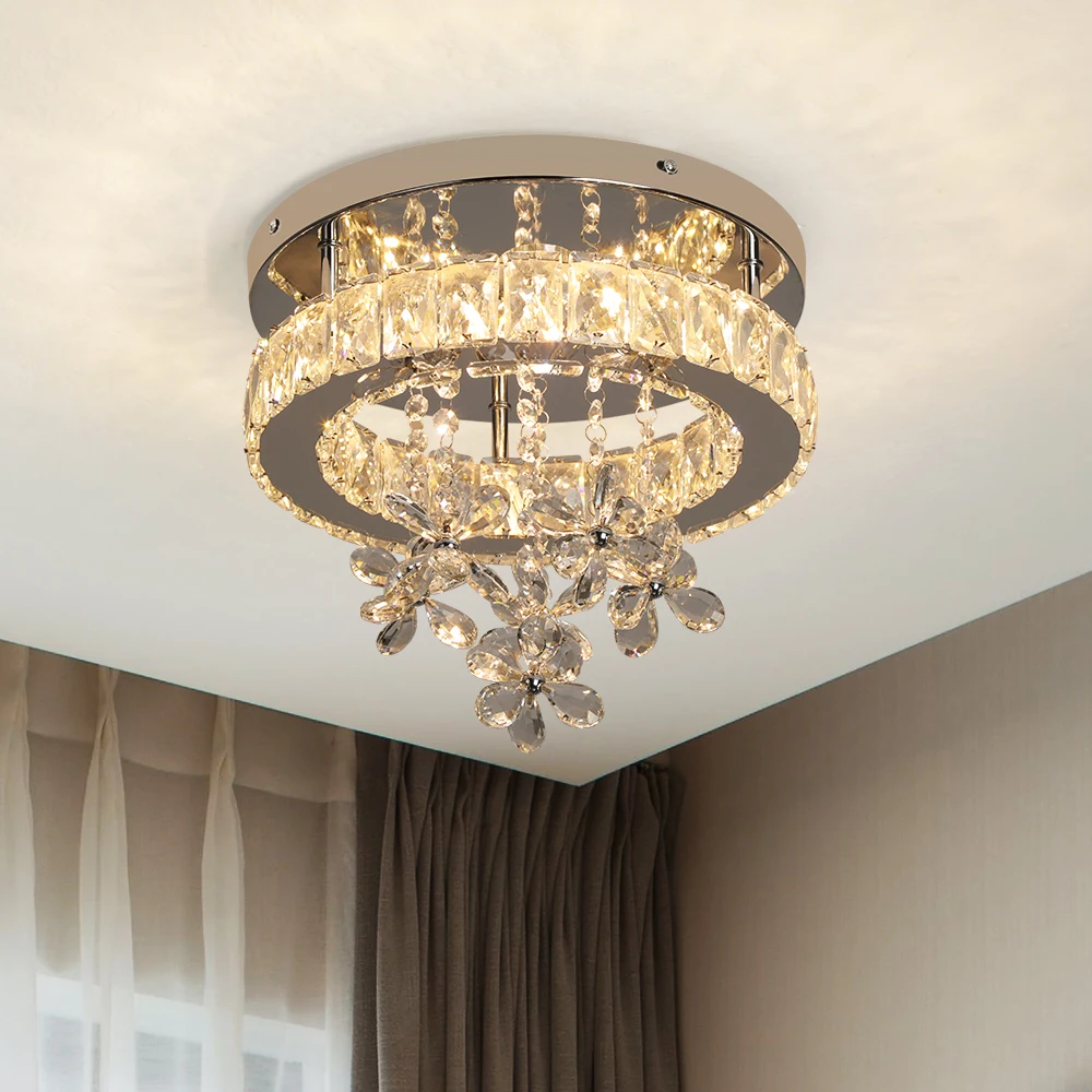 Imagem -03 - Luxo Cristal Led Lâmpada do Teto Iluminação Pendente Living And Dining Room Decor Chandelier Fixtures Corredor e Escada