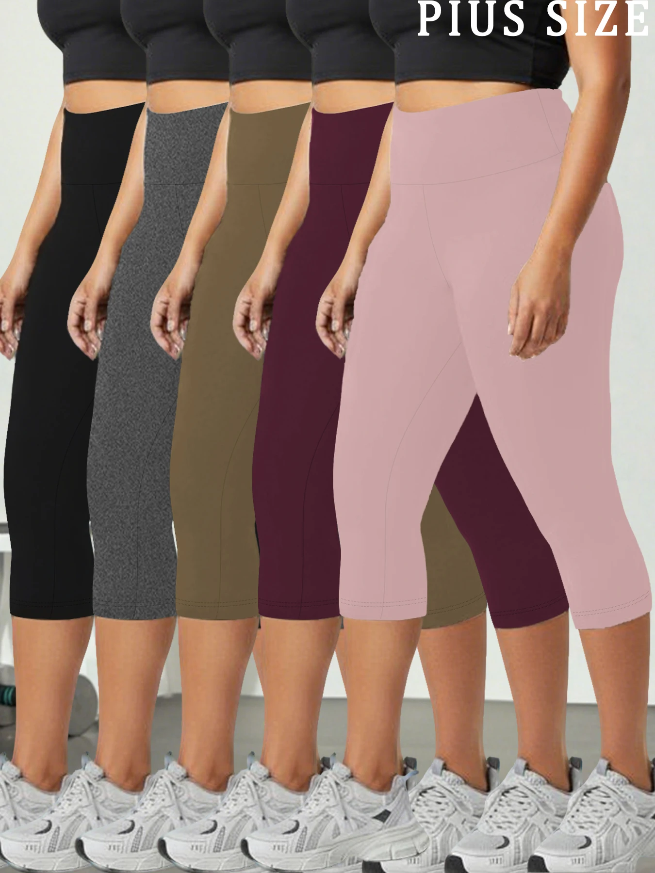 

Комплект из 5 штук: Женские леггинсы больших размеров с высокой талией, супермягкие, с эффектом утяжки живота, непрозрачные, для тренировок, йоги, бега и занятий спортом