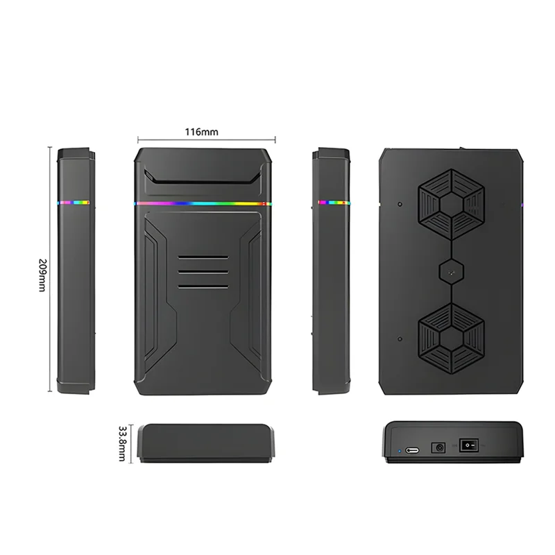 Gabinete de disco rígido otz sata para tipo c caixa de disco rígido com hdd externo led para disco rígido de 2.5 3.5 Polegada até 6gbps