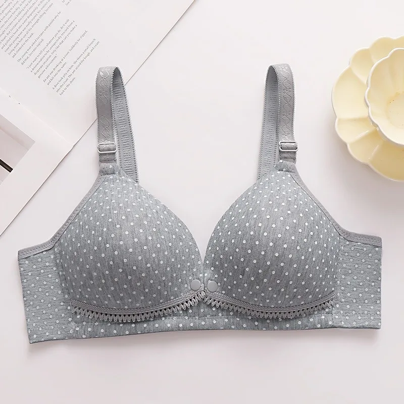 Polka Dot Maternity Girls' Brassiere Nursing Bra Womens Thin Push-Up Anti-Sagging Front-Open Ladies Pregnancy Postpartum Feeding