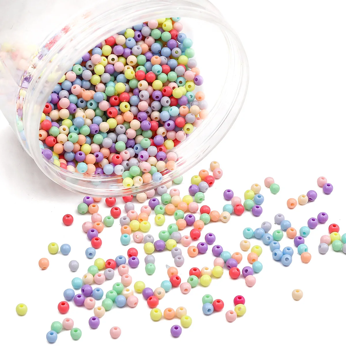 4mm Small Tiny 300Pcs Acrylic Seed Beads Colorful Solid Color Craft Loose Beads for Kits Jewelry Making Supplies DIY Findings