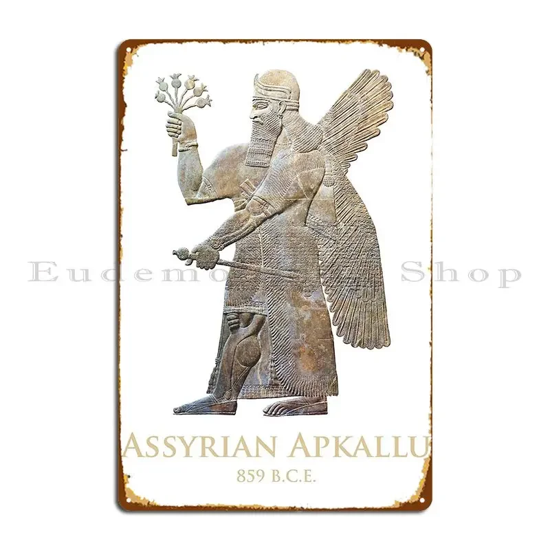 Winged Assyrian Apkallu 883 859 Bce Metal Plaque Poster Classic Designer Wall Cave Cinema Custom Tin Sign Poster