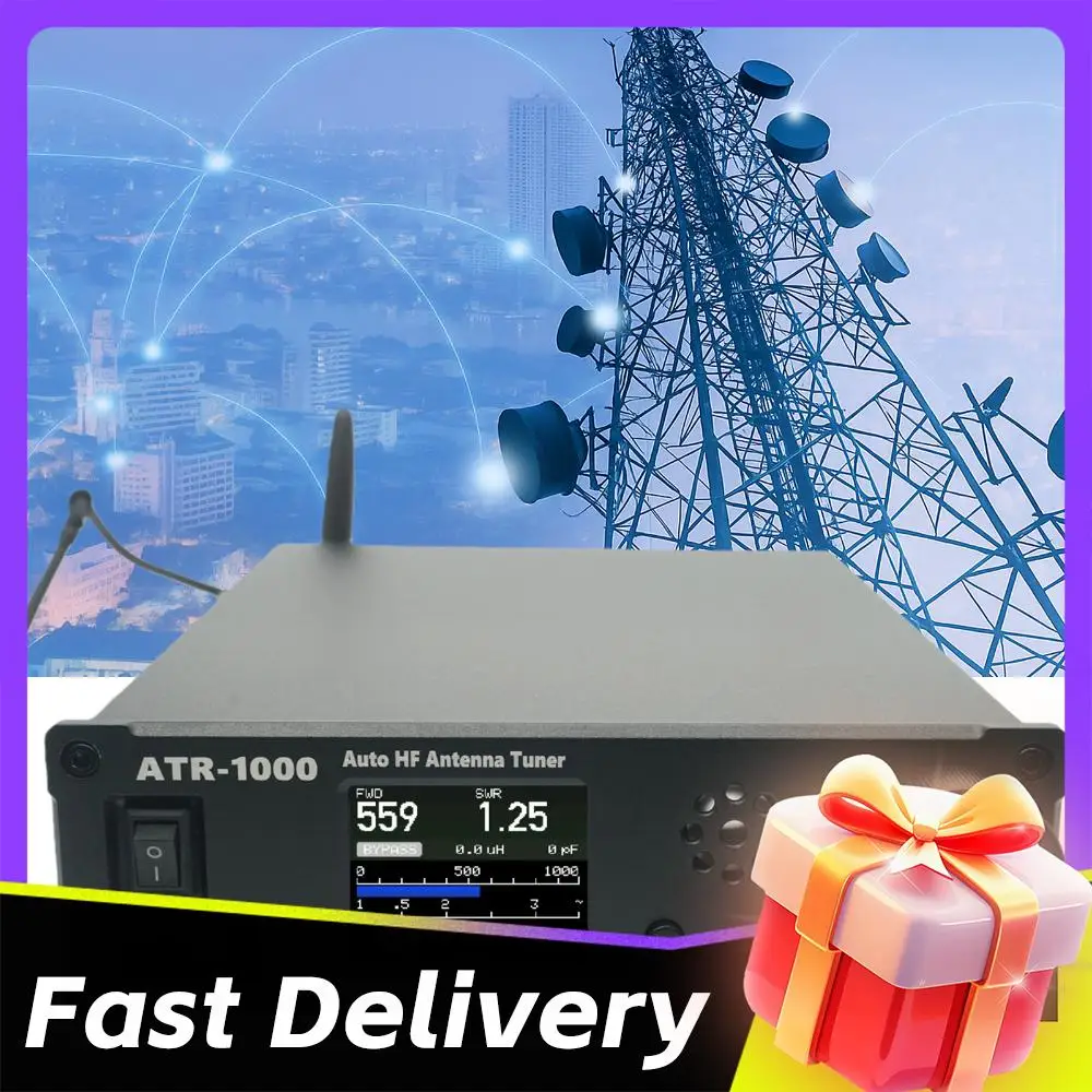 1000 واط AMNVOLT ATR1000 موالف هوائي أوتوماتيكي لأجهزة الراديو على الموجات القصيرة 1.8-30 ميجا هرتز HF واي فاي موالف تلقائي للتحكم عن بعد لـ YAESU ICOM #5