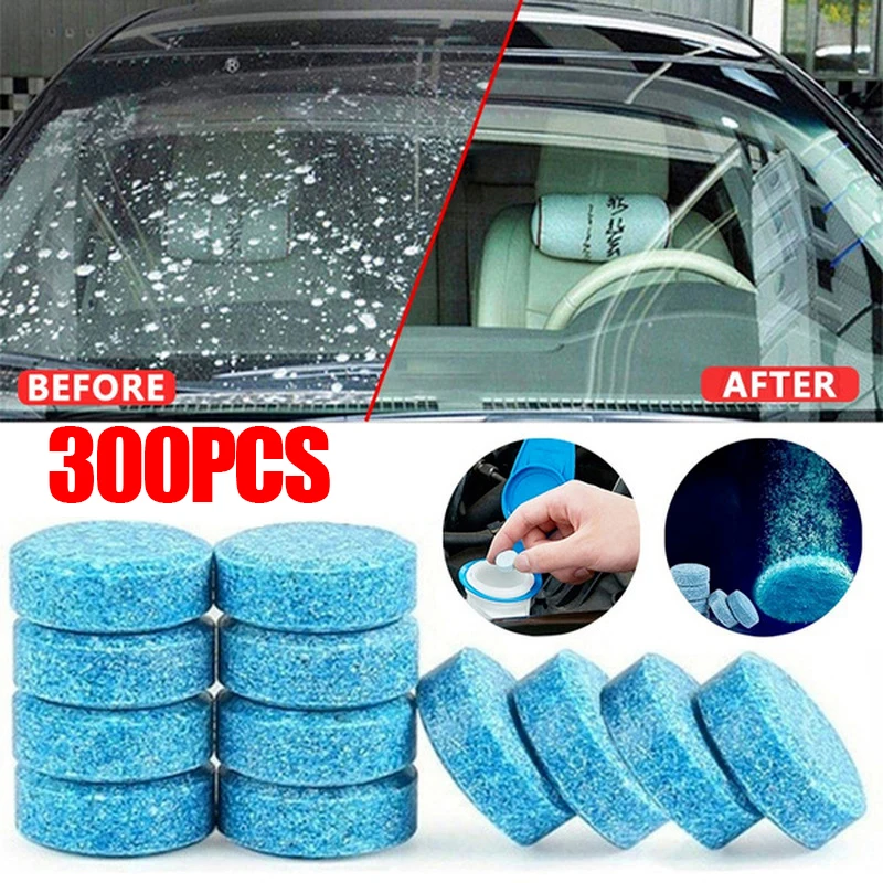 Car Windshield Cleaner Effervescent Tablet Universal Window Glass Washer Fluid Concentrated Solid Set Remove Stains Clear Vision