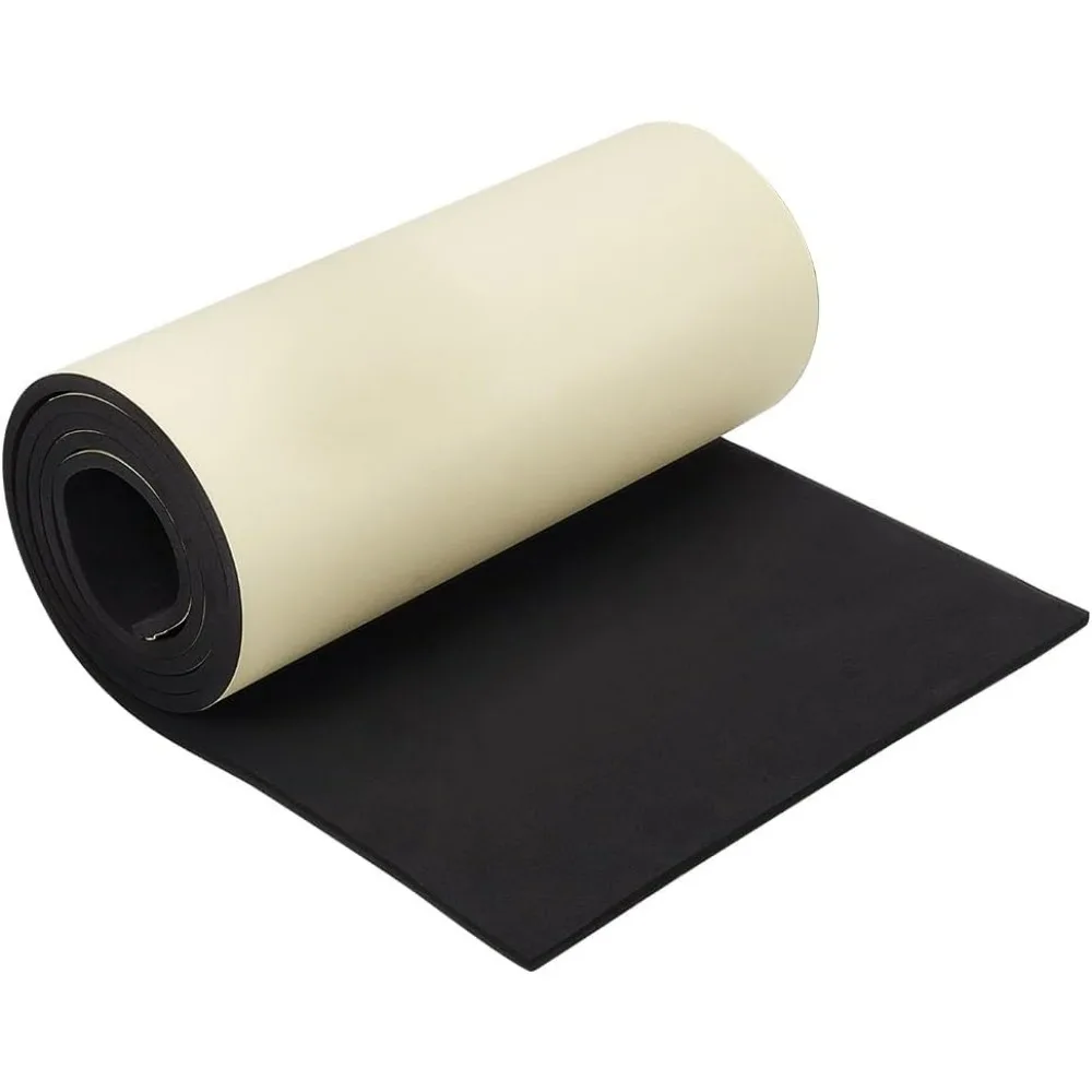 70x11.8 inch Black Self Adhesive EVA Foam Roll 6mm Thick Waterproof Foam Rubber Sheet for Furniture Protecting Gap Filling