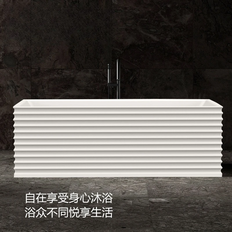 Artificial stone bathtub household striped polymer hotel
