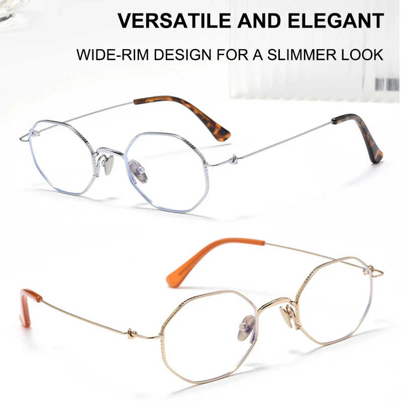 

Ultra-Lightweight Pure Titanium Glasses Frames With Fine Silver-Wire Rims Women's Fashion Retro Small-Frame Eyeglasses