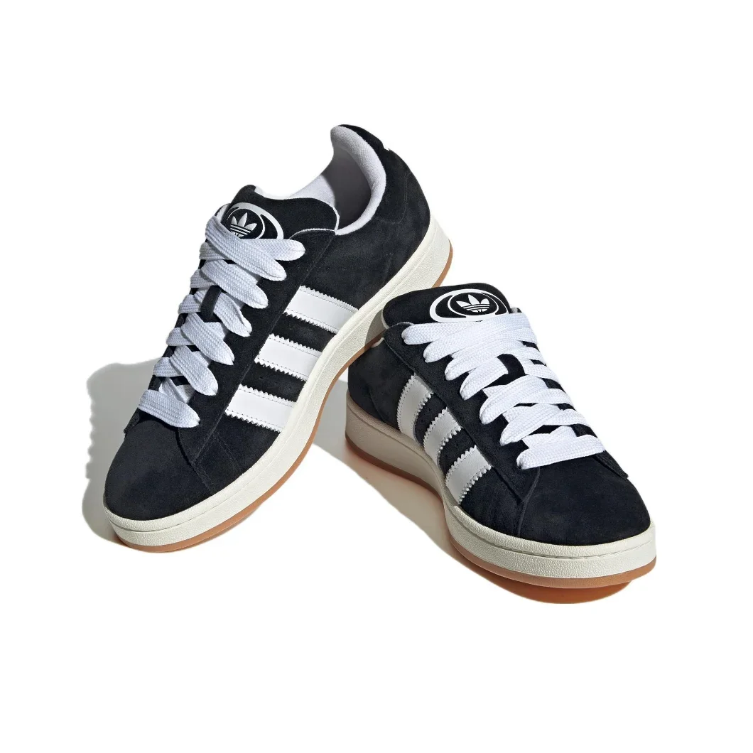 Adidas CAMPUS 00s Pantalones cortos bajos para hombre y mujer, resistentes a la abrasión, antideslizantes, zapatos casuales, color blanco y negro