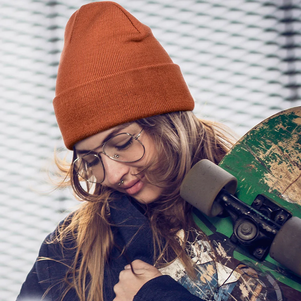 قبعة صغيرة متماسكة أساسية قابلة للطي للجنسين - قبعة شتوية كلاسيكية للرجال والنساء، قبعة مضلعة دافئة للخريف والشتاء